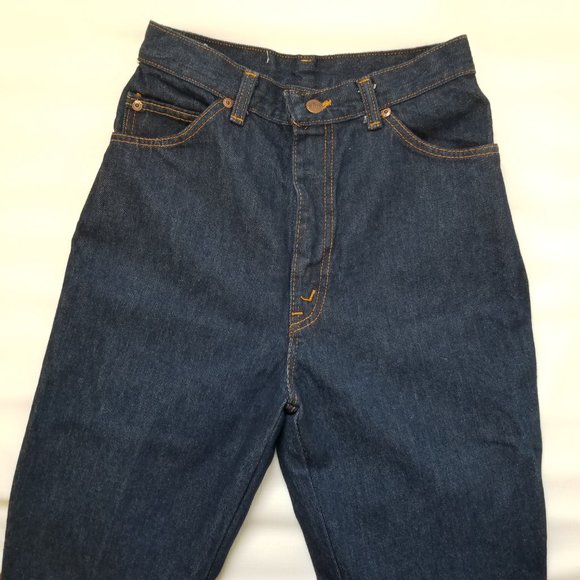 Vintage 27x34 NOS 70s Chic HIS High Waist Straight Leg Denim Mom Jeans - Picture 2 of 10